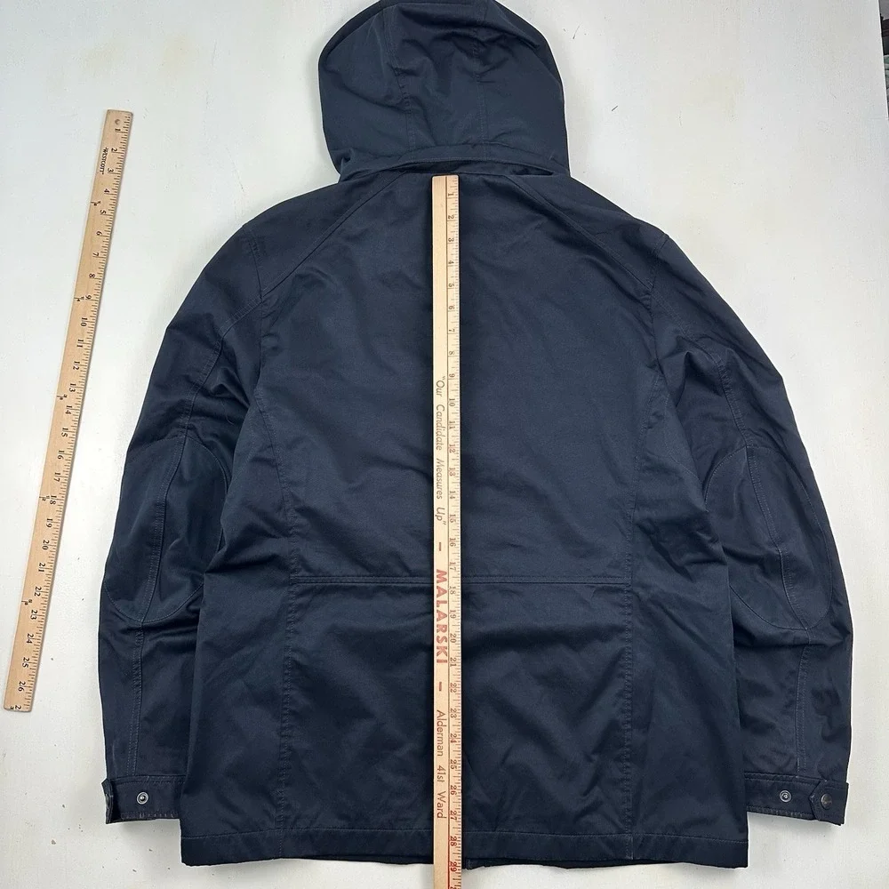Banana Republic Field Jacket Men Large Navy Blue Chore Barn Corduroy Collar Hood